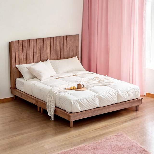 [100% 원목제작] 1600 다리형 퀸 침대 ATC-1012
