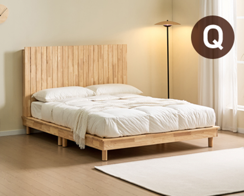 [100% 원목제작] 1600 다리형 퀸 침대 ATC-1018