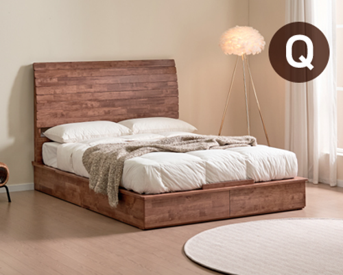 [100% 원목제작] 1600 수납형 퀸 침대 ATC-1028