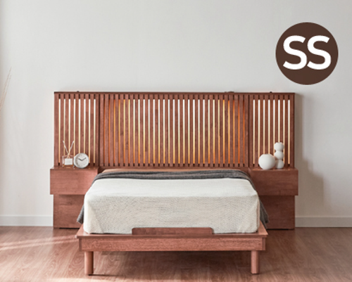 [100% 원목제작] 1960 다리형 LED 조명 슈퍼싱글침대 ATC-1093