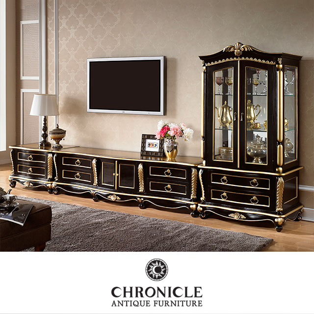 빅토엘 3300 블랙 거실장세트 LVC-1701