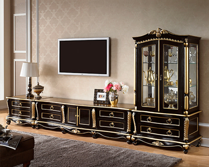 빅토엘 3300 블랙 거실장세트 LVC-1701