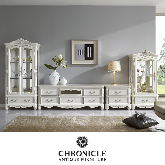 세라끄 3500 엔틱 2단 거실장세트 CSC-6034