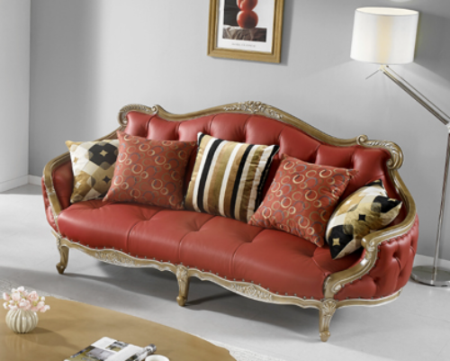 [직영생산 주문제작] 면피가죽 단추2단 3인용 쇼파 SFC-7704